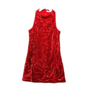 Lolanta Girls Dance Costume Dress Size 6-7 (130) Red Sequin‎ Sleeveless Jazz